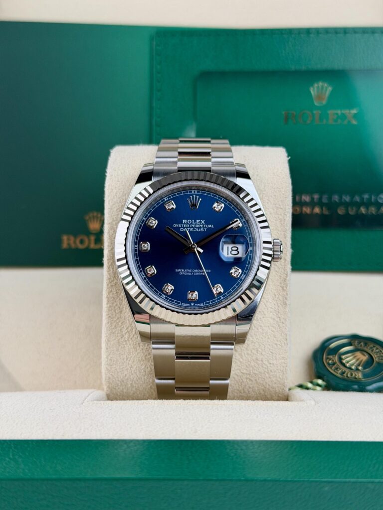 Rolex Datejust 41mm UNWORN 2026 Blue Diamond Fluted Oyster 126334