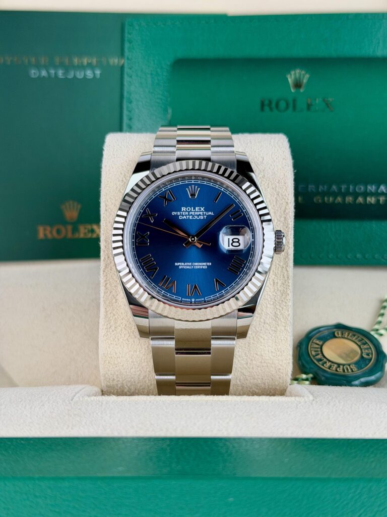 Rolex Datejust 41mm UNWORN 2026 Blue Roman Fluted Oyster 126334
