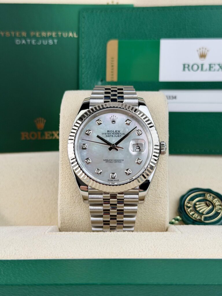 Rolex Datejust 41mm 2018 MOP Pearl Diamond Fluted Jubilee 126334