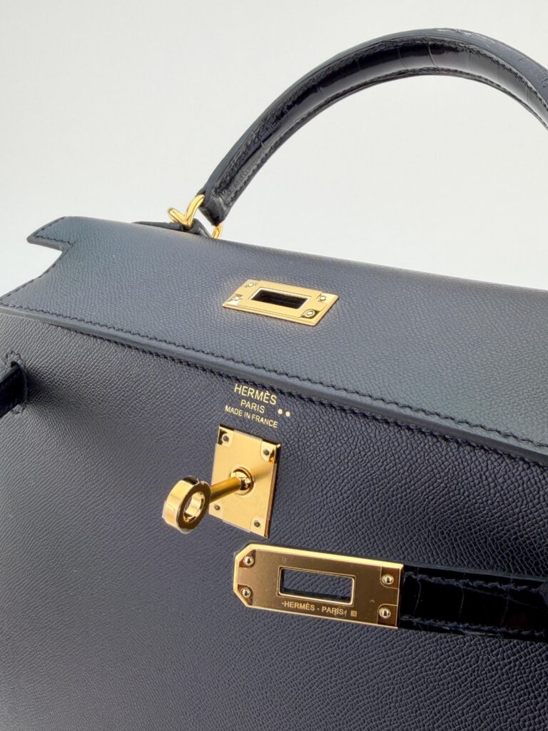 Hermes Kelly 25 Madame Touch Crocodile Black (Noir) Gold Hardware Y Stamp