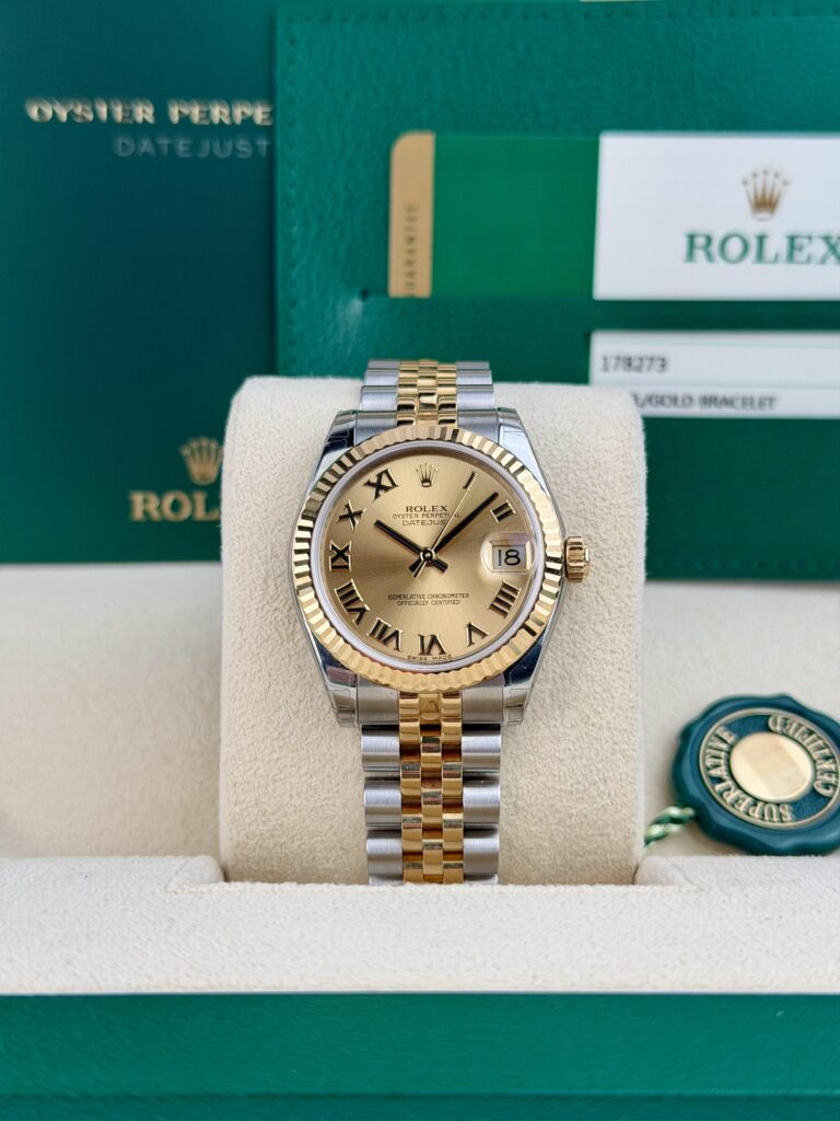 Rolex Datejust 31mm 2015 Full Sticker Mint Champagne Roman Jubilee 178273