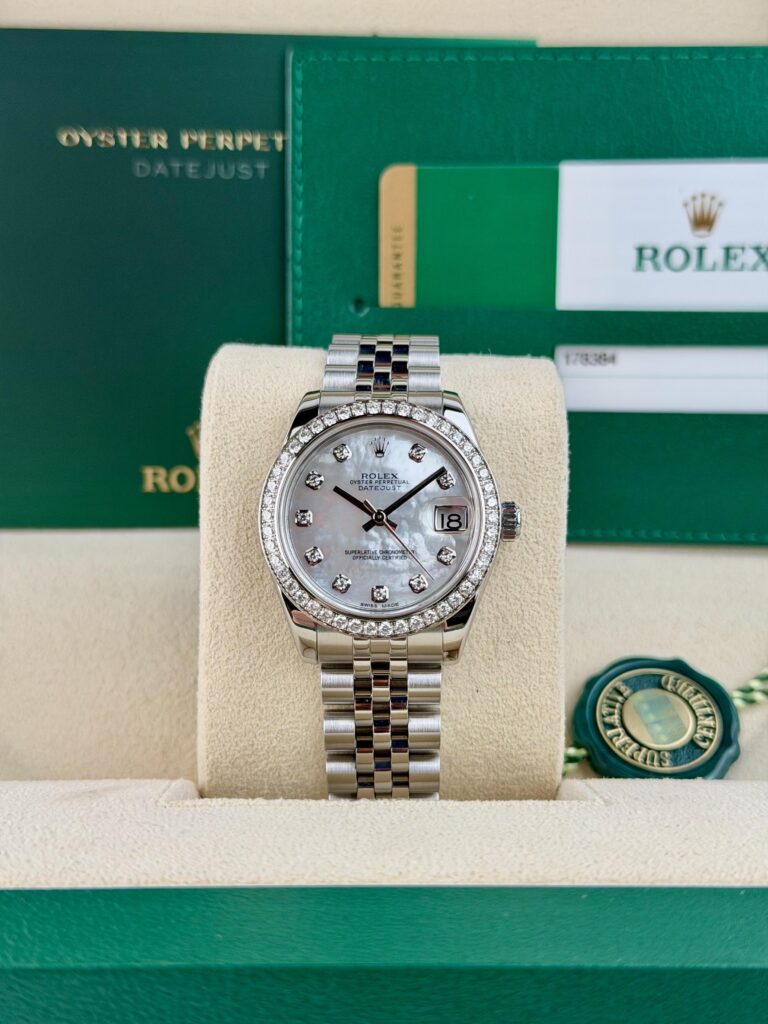 Rolex Datejust 31mm 2016 MOP Pearl Diamond Bezel Jubilee 178384RBR