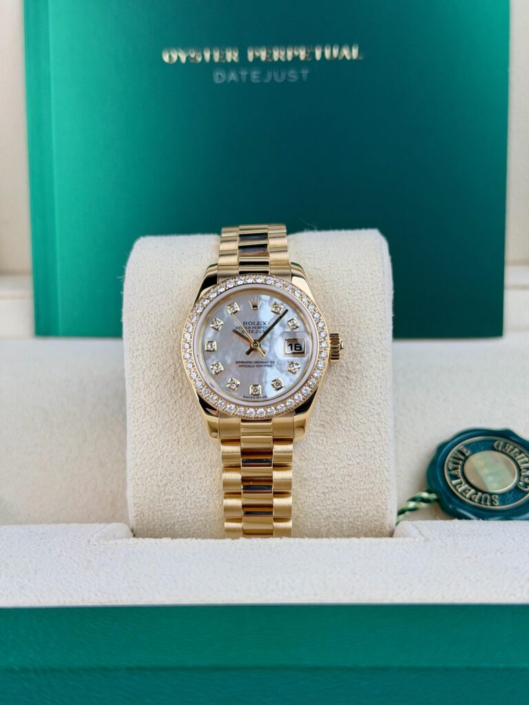 Rolex Datejust 26mm MOP Pearl Diamond Fluted President Watch&Box 179138
