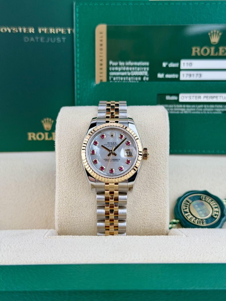 Rolex Datejust 26mm 2013 MOP Pearl Ruby Fluted Jubilee 179173