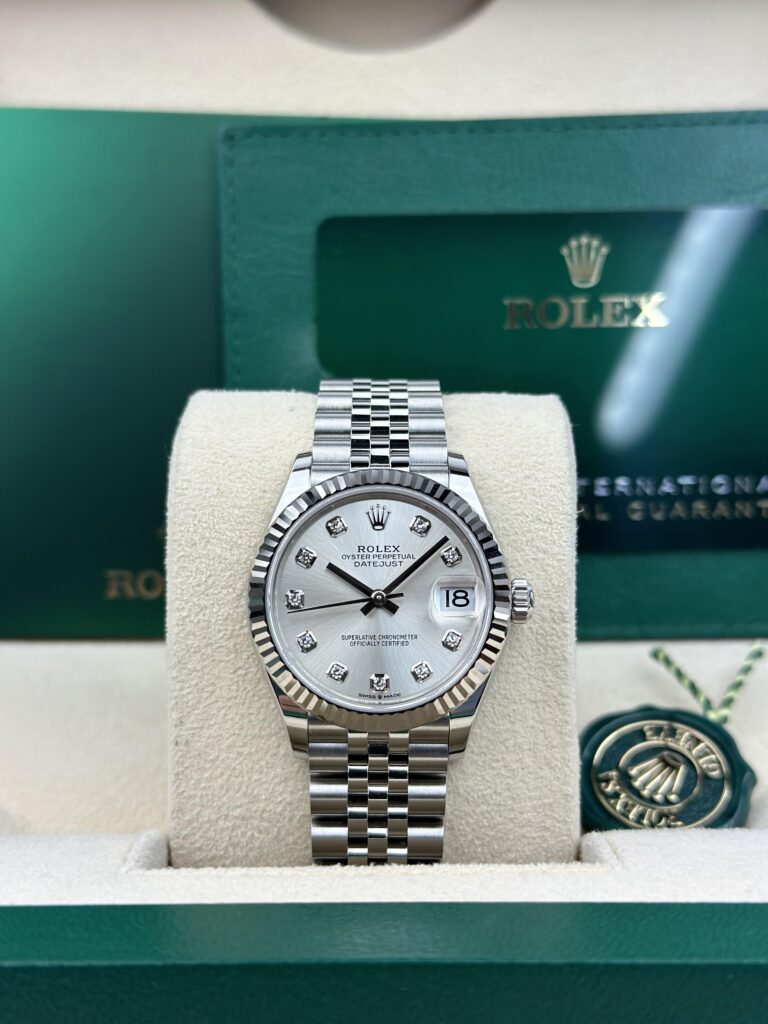 Rolex Datejust 31mm UNWORN 2026 Silver Diamond Fluted Jubilee 278274