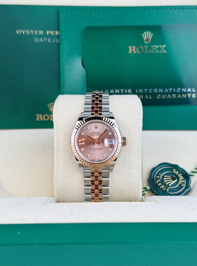 Rolex Datejust 28mm UNWORN 2026 Rose Pink Star Diamond IX Fluted Jubilee 279171