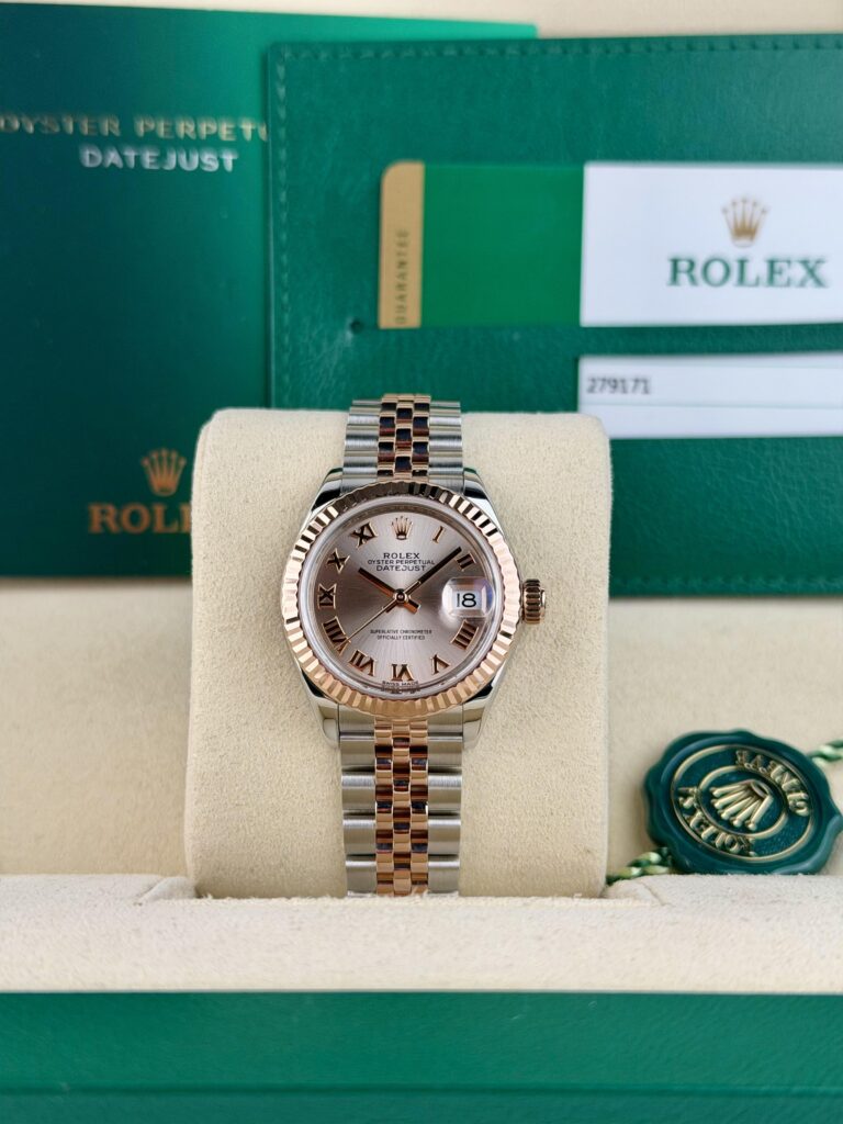 Rolex Datejust 28mm 2020 Rose Pink Sundust Roman Fluted Jubilee 279171