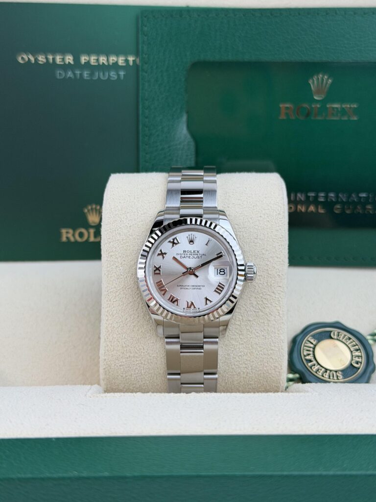 Rolex Datejust 28mm 2022 Silver Roman Fluted Oyster 279174