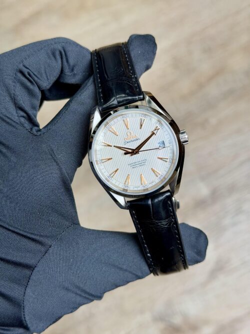 Omega Seamaster Aqua Terra 41.5mm Silver Index Leather Strap 231.13.42.21.02.003
