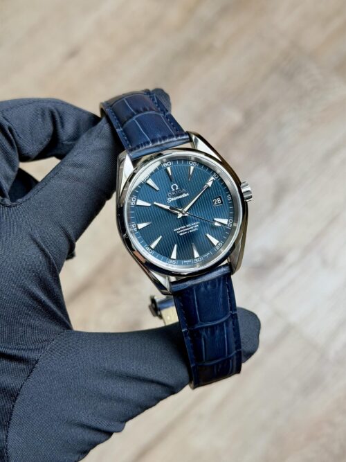 Omega Seamaster Aqua Terra 41.5mm Blue Index Leather Strap 23113422103001
