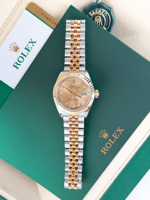 Rolex Datejust 28mm 2018 Champagne Diamond Fluted Jubilee 279173