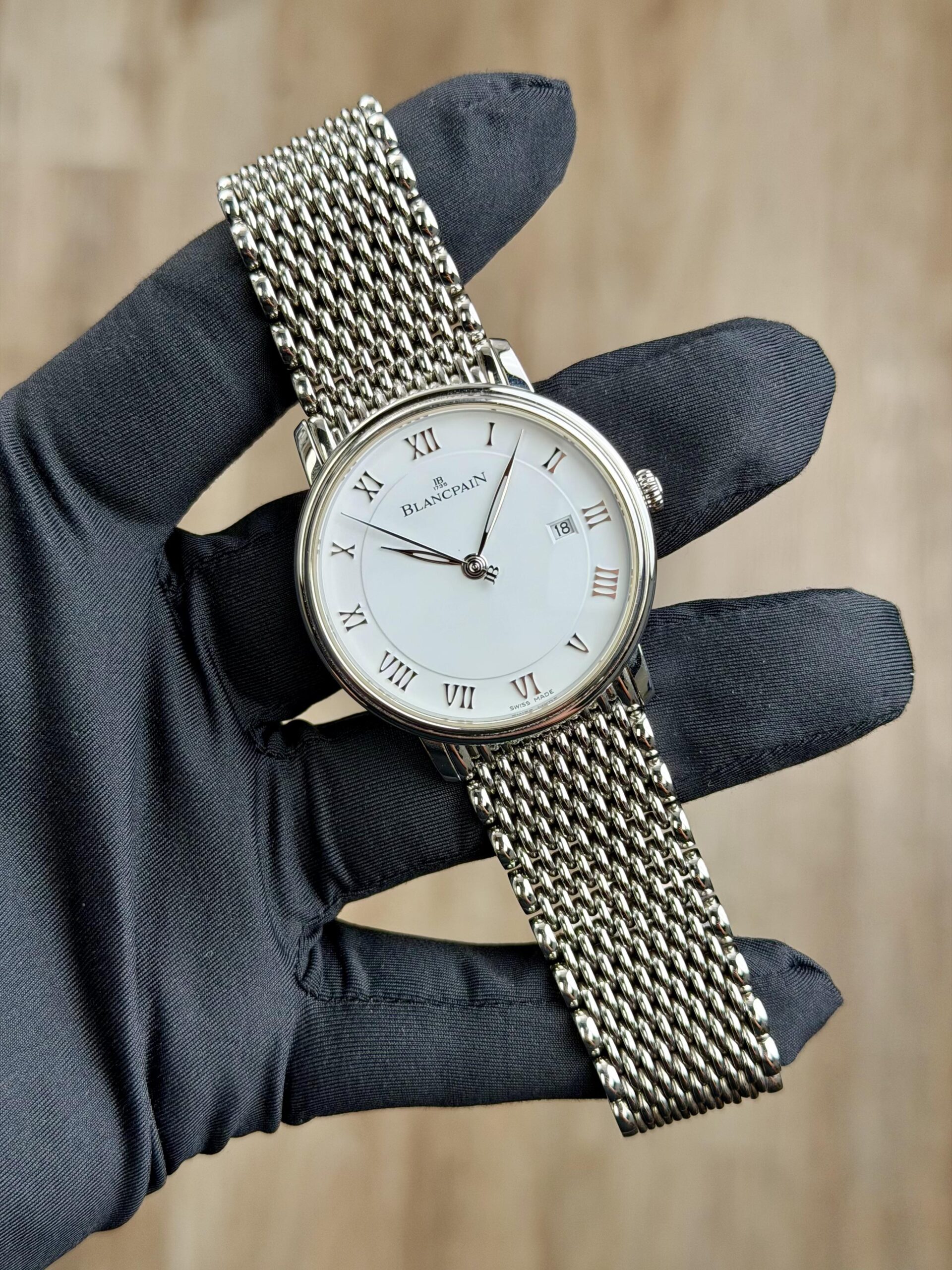 Blancpain Villeret Ultraplate 40mm 2017 White Roman 6651-1127-MM