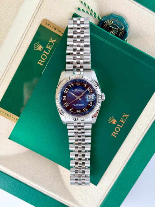 Rolex Datejust 36mm 2012 Blue Arabic Fluted Jubilee 116234