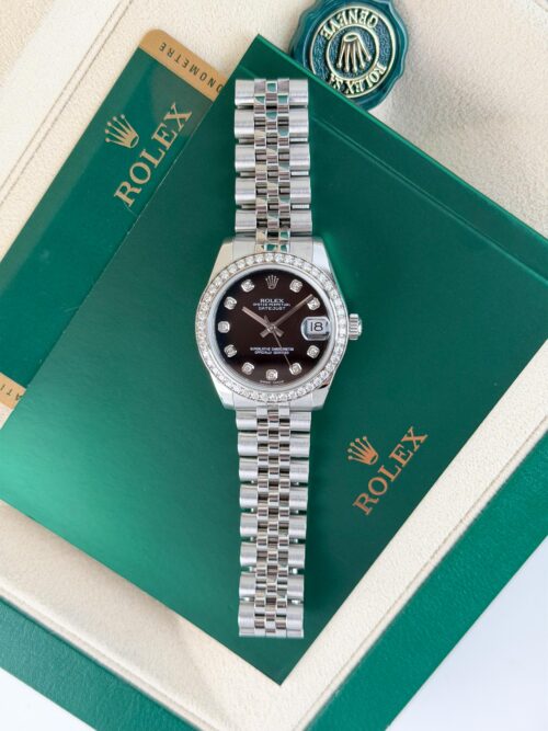 Rolex Datejust 31mm 2015 Black Diamond Bezel Jubilee 178384RBR