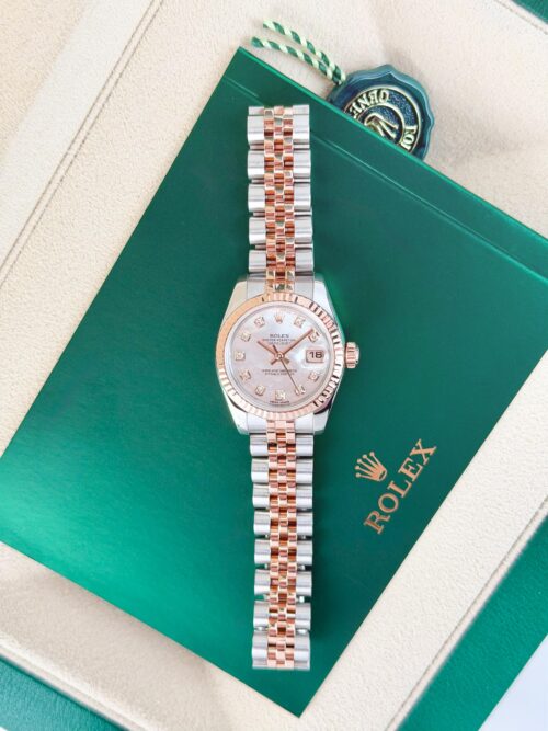 Rolex Datejust 26mm MOP Pearl Diamond Fluted Jubilee Watch&Box 179171