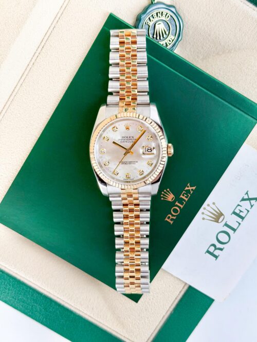 Rolex Datejust 36mm 2005 MOP Pearl Diamond Fluted Jubilee 116233
