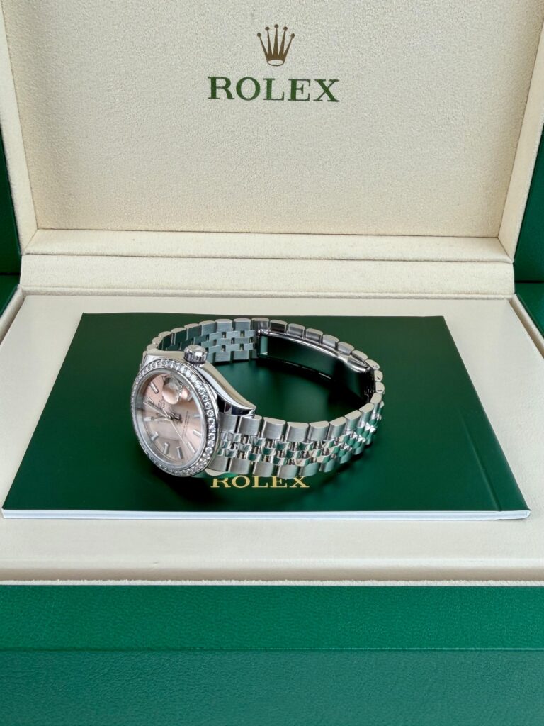 Rolex Datejust 28mm 2021 Pink Index Diamond Bezel Jubilee 279384RBR