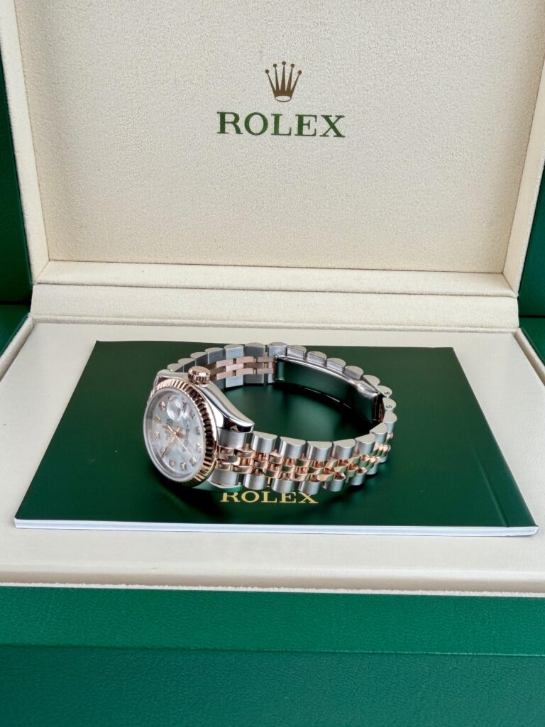 Rolex Datejust 26mm MOP Pearl Diamond Fluted Jubilee Watch&Box 179171