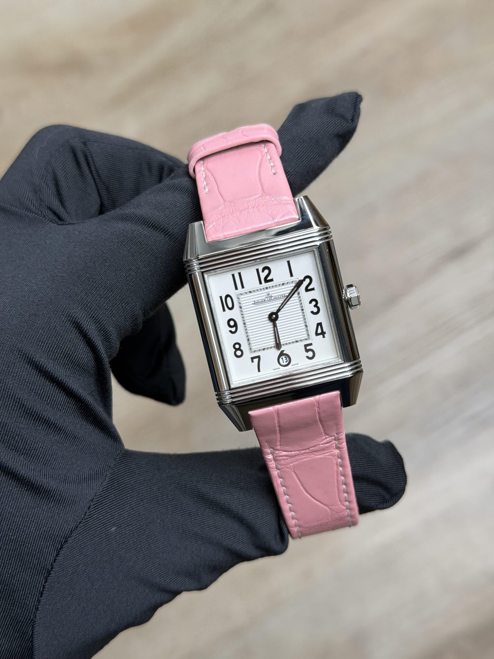 Jaeger-LeCoultre JLC Reverso Squadra White Arabic Pink Strap Q7048420
