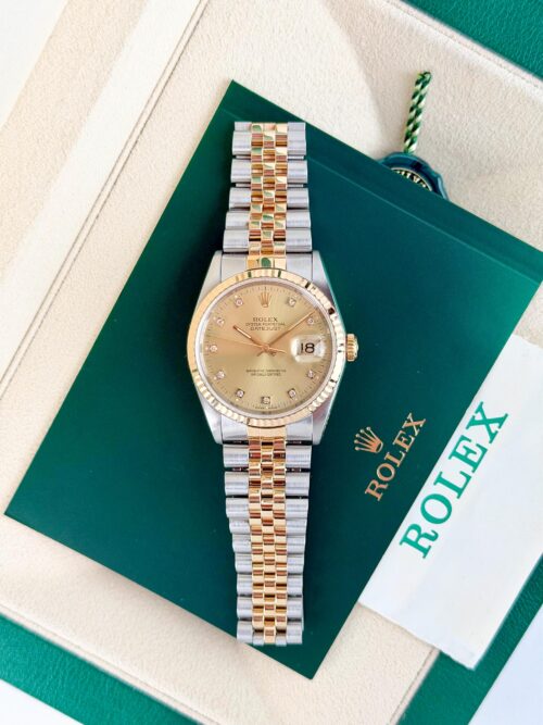 Rolex Datejust 36mm 1991 Champagne Diamond Fluted Jubilee 16233