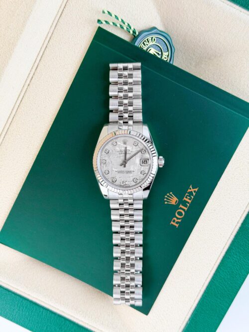 Rolex Datejust 31mm Meteorite Diamond Fluted Jubilee Watch&Box 178274