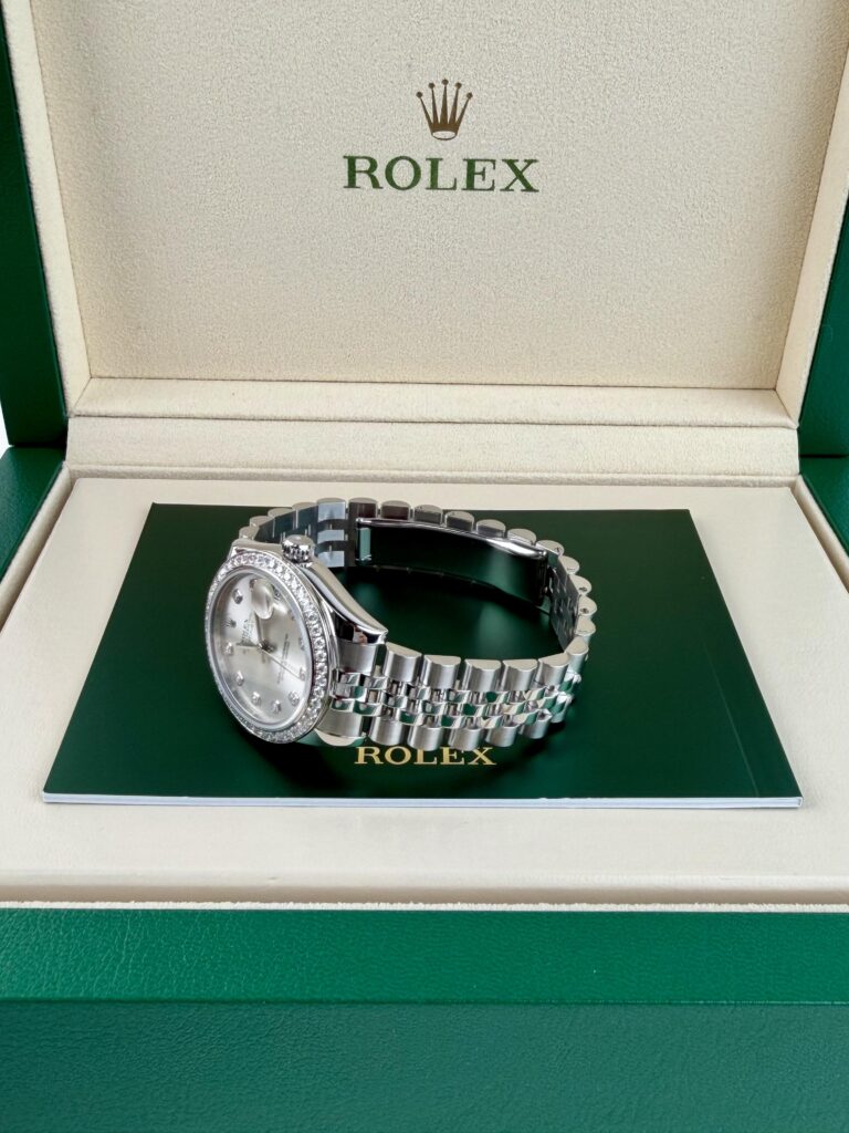 Rolex Datejust 31mm 2017 Silver Diamond Bezel Jubilee 178384RBR