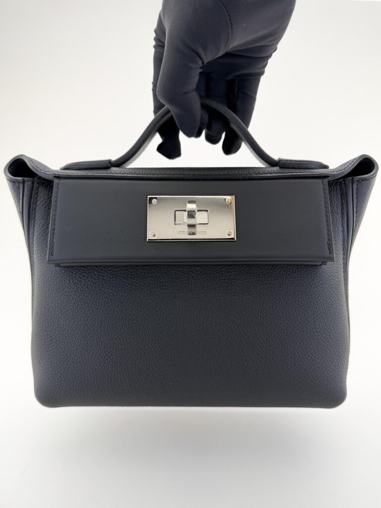 Hermes 24/24 Mini 21 Togo/ Swift Black Noir Palladium Hardware G Stamp Unworn