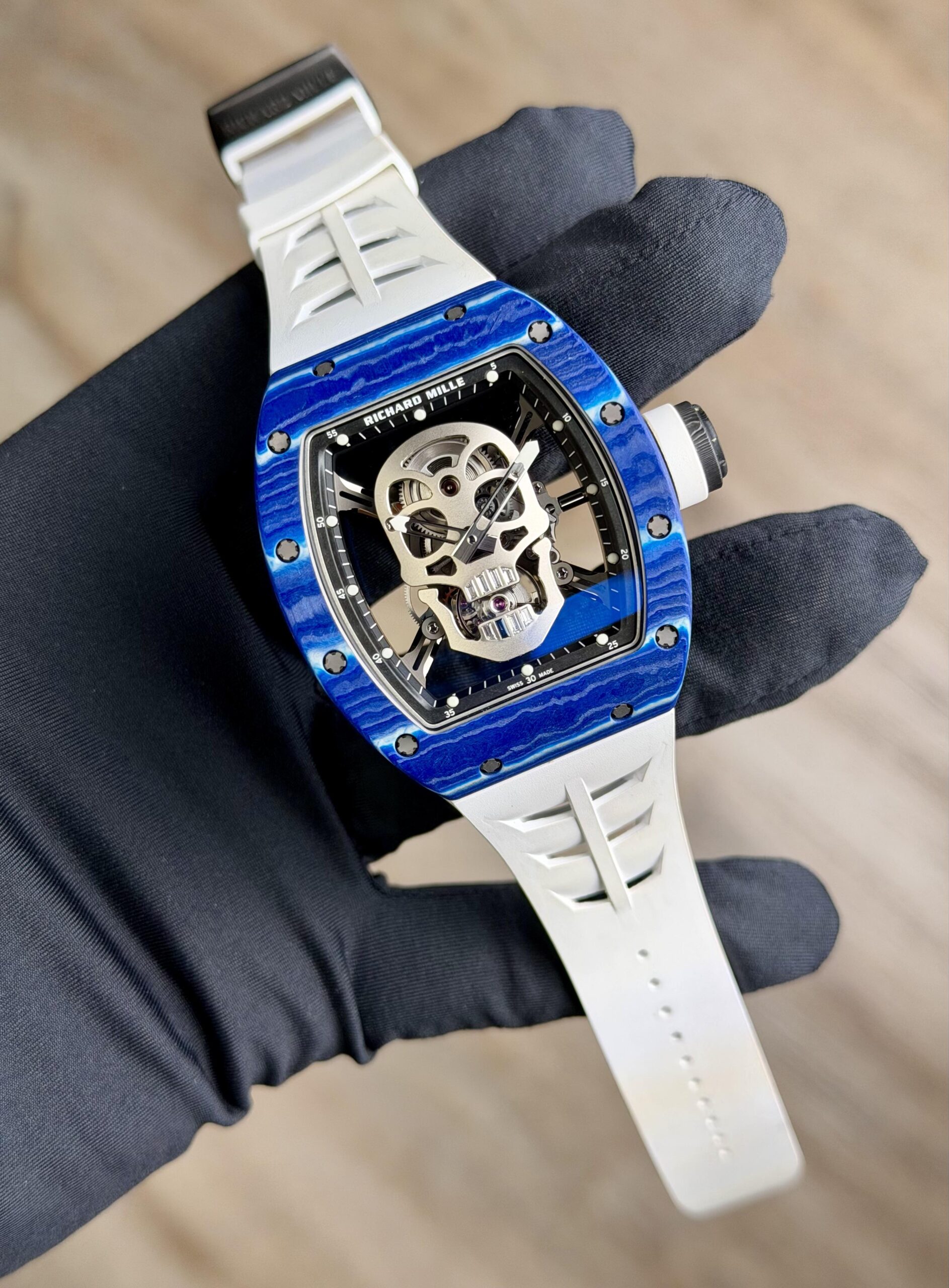 Richard Mille RM52-01 Tourbillon Skull Blue Quartz TPT RM52