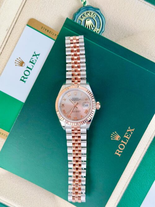 Rolex Datejust 28mm 2020 Rose Pink Sundust Roman Fluted Jubilee 279171