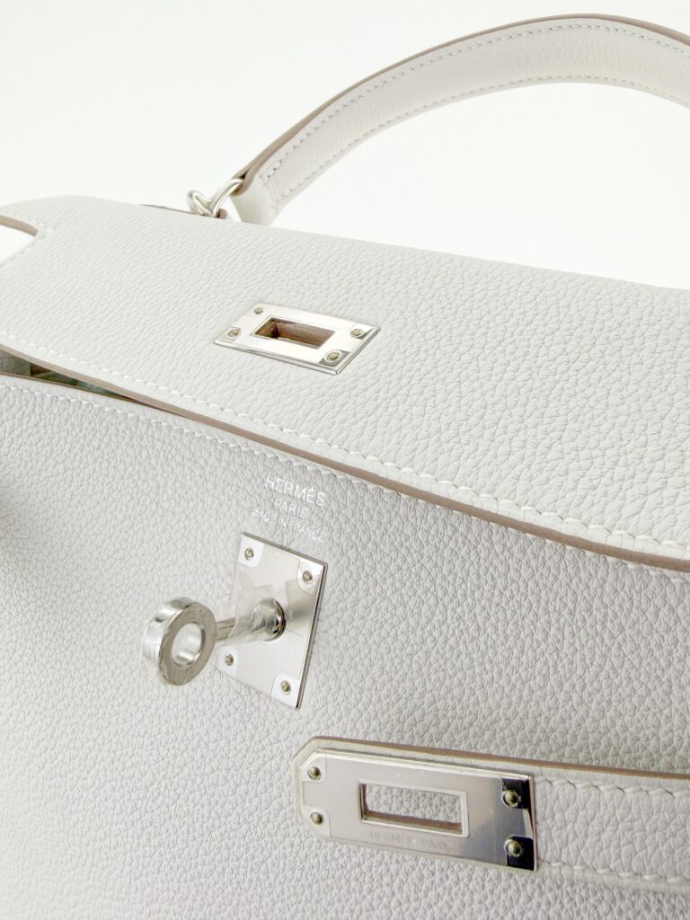 Hermes Kelly 25 Retourne Togo Gris Pale Palladium Hardware B Stamp