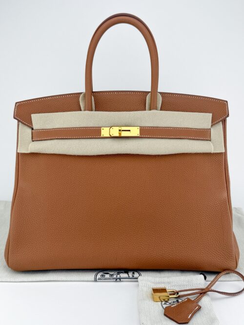 Hermes Birkin 35 Retourne Togo Gold Gold Hardware T Stamp