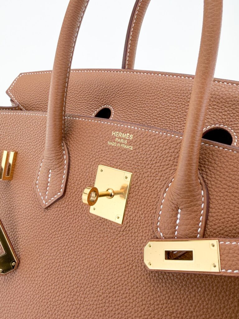 Hermes Birkin 35 Retourne Togo Gold Gold Hardware T Stamp