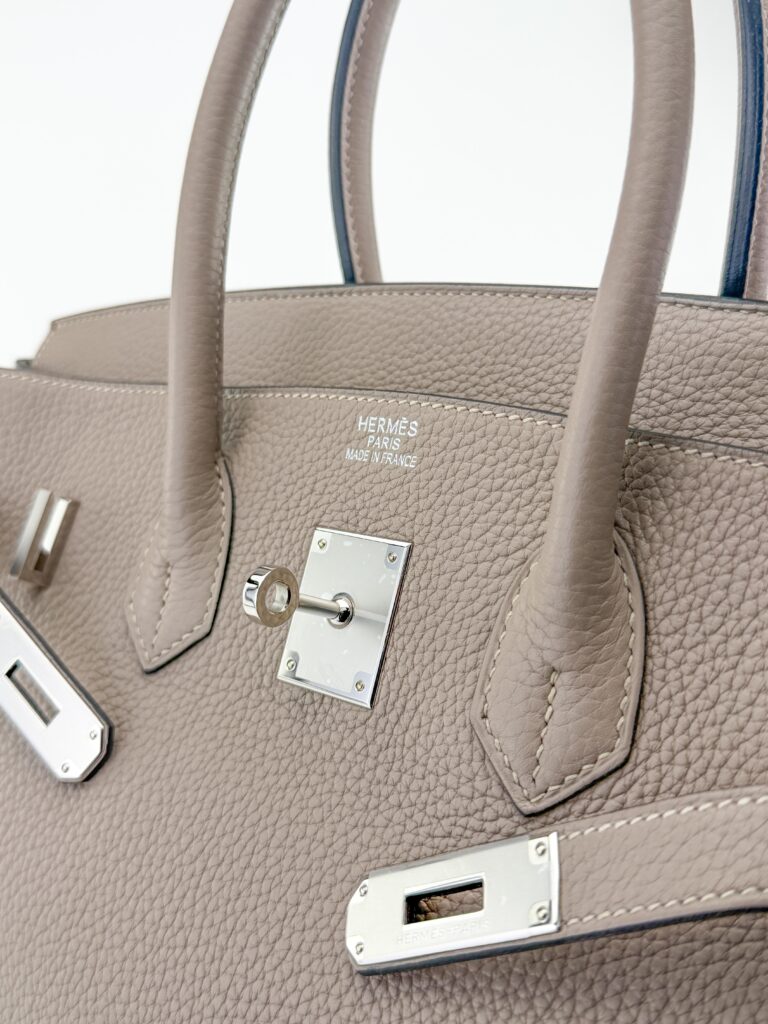 Hermes Birkin 35 Togo Gris Tourterelle Palladium Hardware Square N Stamp