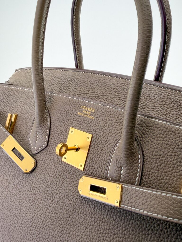 Hermes Birkin 35 Retourne Togo Etoupe Gold Hardware Square N Stamp