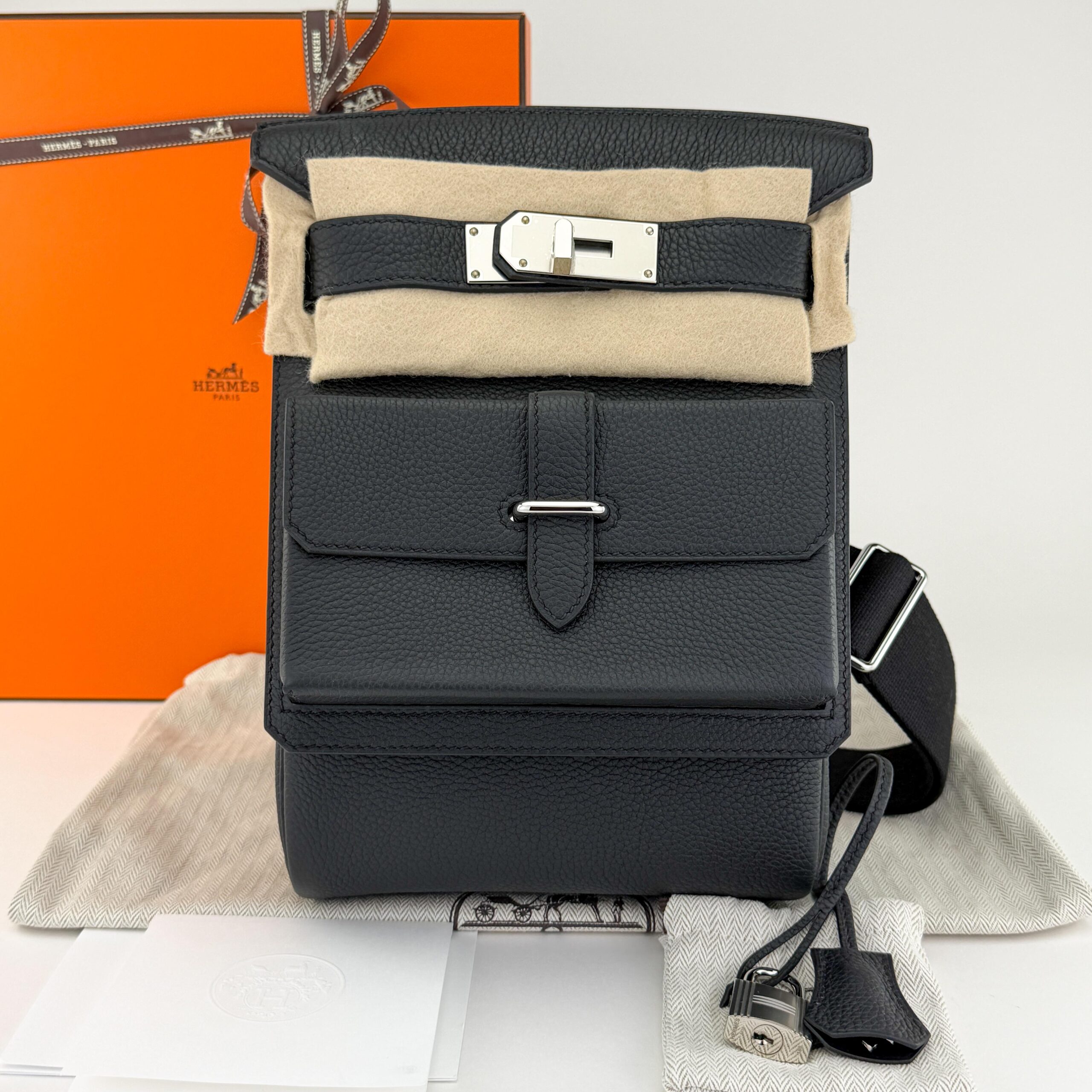 Hermes Hac A Dos Haccess PM Togo Black Palladium Hardware G Stamp Unworn