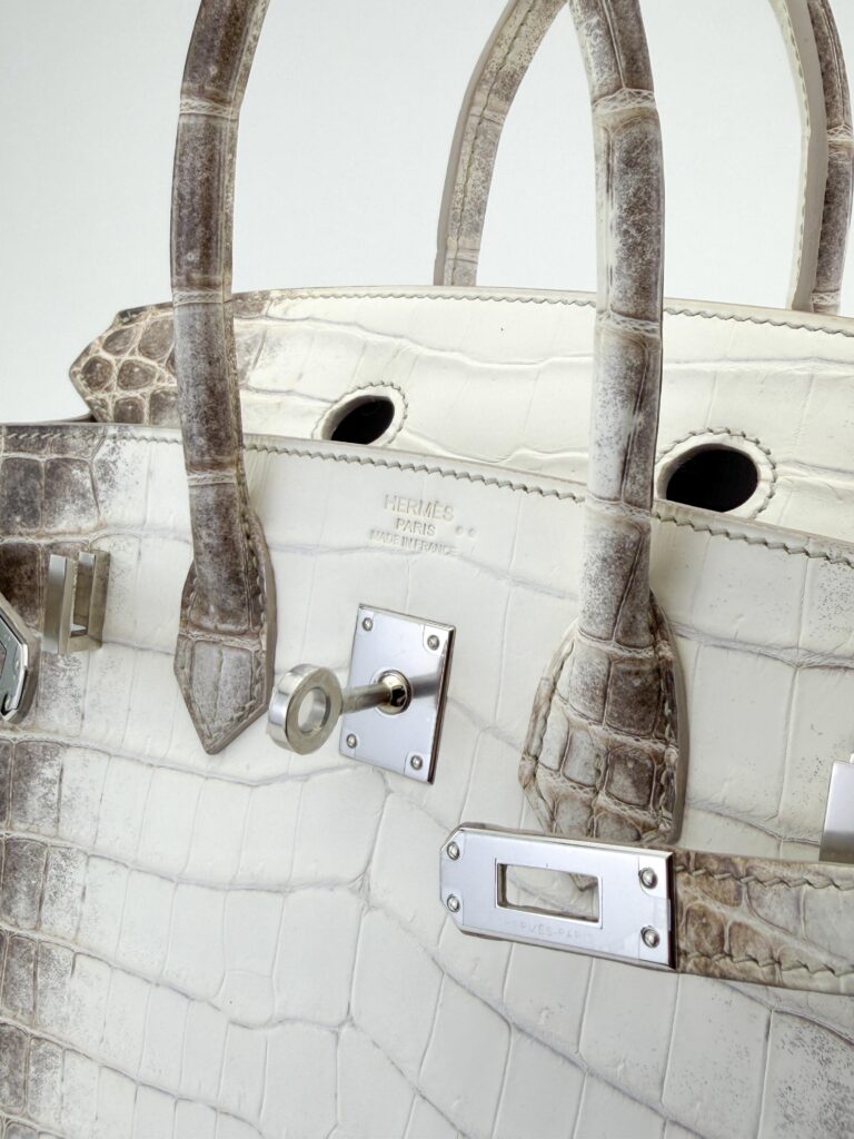 HIMALAYA - Hermès Birkin 25 Matte Crocodile Himalaya Palladium Hardware X Stamp