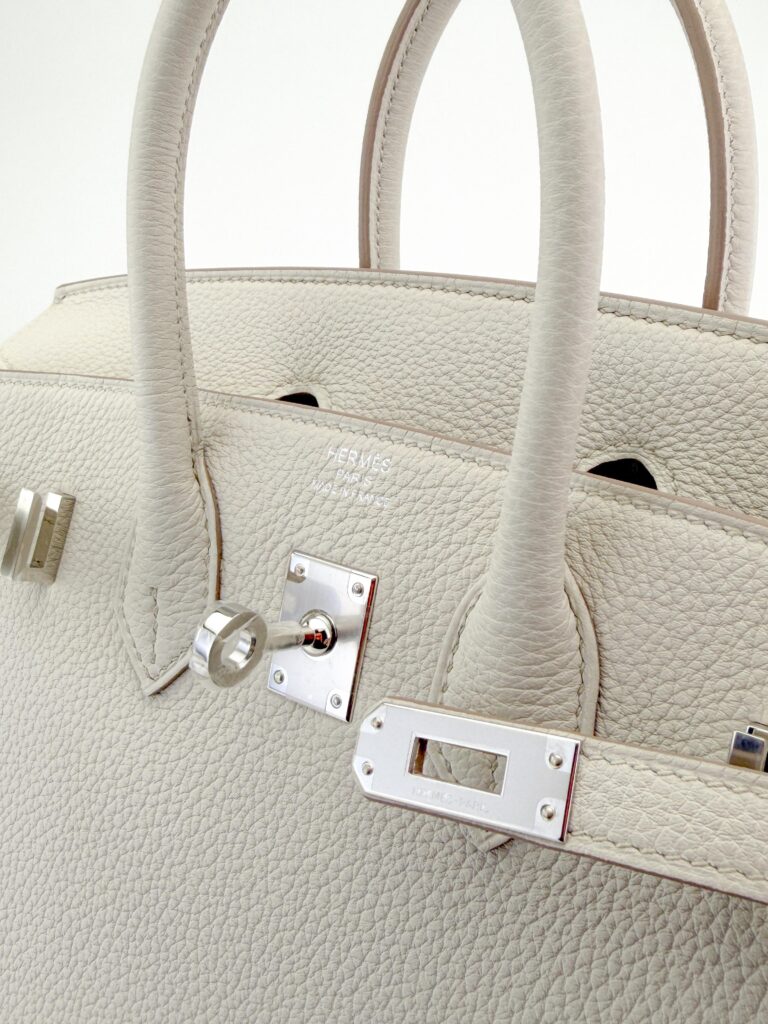 Hermes Birkin 25 Retourne Togo Beton Palladium Hardware K Stamp Unworn