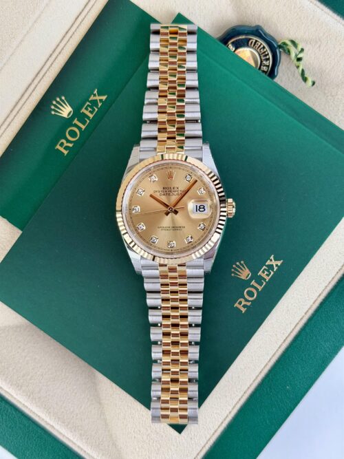Rolex Datejust 36mm UNWORN 2026 Champagne Diamond Fluted Jubilee 126233