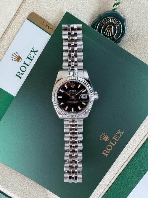 Rolex Datejust 26mm 2016 Black Index Fluted Jubilee 179174