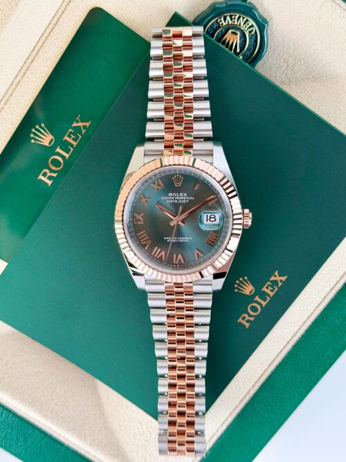 Rolex Datejust 41mm UNWORN 2026 Mint Green Roman Fluted Jubilee 126331