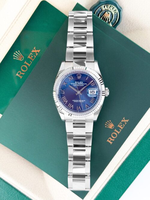 Rolex Datejust 36mm UNWORN 2026 Blue Roman Fluted Oyster 126234