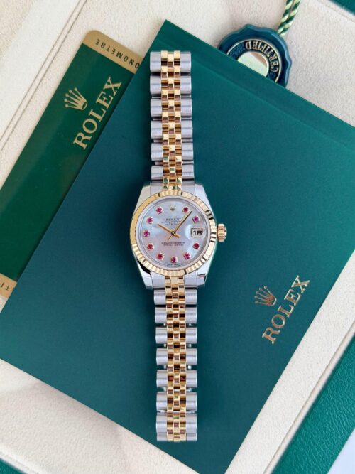 Rolex Datejust 26mm 2013 MOP Pearl Ruby Fluted Jubilee 179173