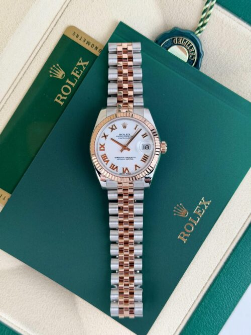 Rolex Datejust 31mm 2015 White Roman Fluted Jubilee 178271