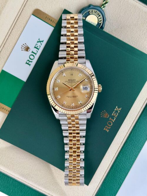 Rolex Datejust 41mm 2017 Champagne Diamond Fluted Jubilee 126333