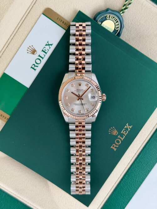 Rolex Datejust 31mm 2017 Silver Diamond Fluted Jubilee 178271