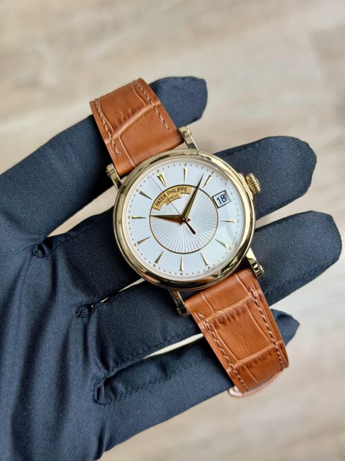 Patek Philippe Calatrava 38mm 2018 Silvery Index Yellow Gold 5153J-001