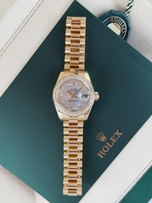 Rolex Datejust 26mm MOP Pearl Diamond Fluted President Watch&Box 179138