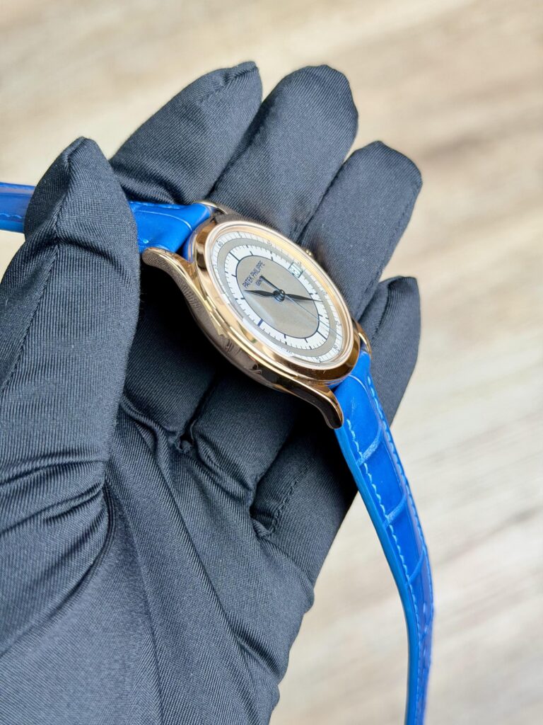 Patek Philippe Calatrava 38mm 2014 Silver Index Blue Strap 5296R-001