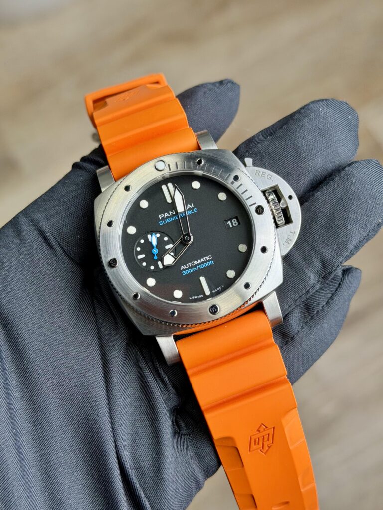 Panerai Submersible 42mm 2022 Black Orange Strap PAM00973