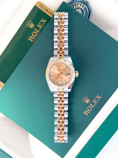 Rolex Datejust 26mm 2012 Champagne Index Fluted Jubilee 179173